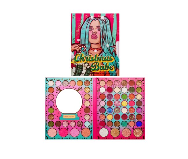 Set de Machiaj Kevin&Coco, 72 de Culori, Paleta de Farduri, Iluminatoare, Blush, Model Christmas Babe, Oglinda Rotunda, 25.5x20x1.7 cm, Multicolor Set de Machiaj Kevin&Coco, 72 de Culori, Paleta de Farduri, Iluminatoare, Blush, Model Christmas Babe, Oglinda Rotunda, 25.5x20x1.7 cm, Multicolor