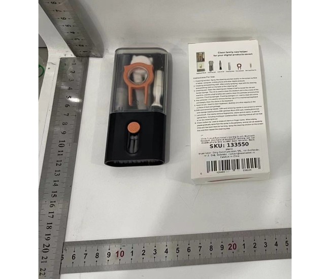 Kit Multifunctional de Curatare Produse Electronice 10in1, Flippy, pentru Laptop, Tastatura, Telefon, Casti, Negru