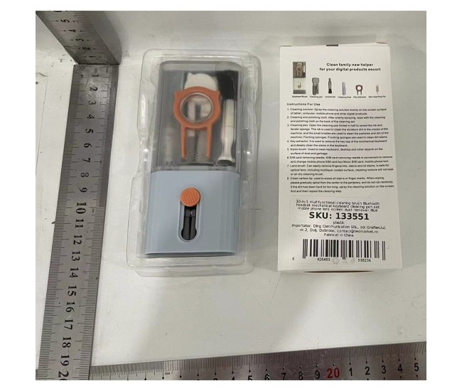 Kit Multifunctional de Curatare Produse Electronice 10in1, Flippy, pentru Laptop, Tastatura, Telefon, Casti, Albastru