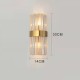 Lampa de Perete in Interior, Flippy, Lampa de Lux pentru Decor de Interior, Corp de Iluminat Tip aplica, din Inox Auriu si Cristal, Lumina Calda Rece Neutra, 30 x 14 cm, Ideal pentru Camere Mici si Medii, Transparent Auriu