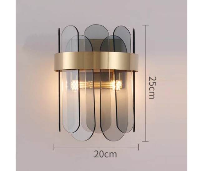 Lampa de Perete in Interior, Flippy, Lampa de Lux pentru Decor de Interior, Corp de Iluminat Tip aplica, din Inox Auriu si Cristal, Lumina Calda Rece Neutra, 25 x 20 cm, Ideal pentru Camere Mici si Medii, Negru Auriu