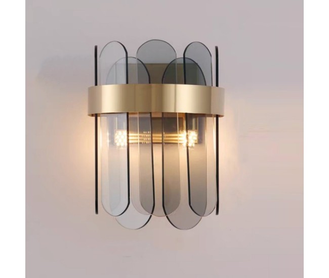 Lampa de Perete in Interior, Flippy, Lampa de Lux pentru Decor de Interior, Corp de Iluminat Tip aplica, din Inox Auriu si Cristal, Lumina Calda Rece Neutra, 25 x 20 cm, Ideal pentru Camere Mici si Medii, Negru Auriu