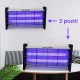 Lampa Electrica Anti Insecte, Flippy, Lumina Neon, 2 tuburi cu putere de 40W, Suspensie Perete, Carcasa din Plastic Metalica, 64 x 25 x 6 cm, Alb Negru