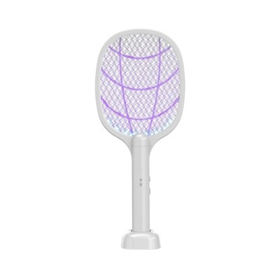 Lampa Electrica Impotriva Tantarilor, Flippy, 42.5 x 18 x 7.5 cm, Reincarcabila cu Cablu USB Inclus, Plasa din Aluminum, Alb