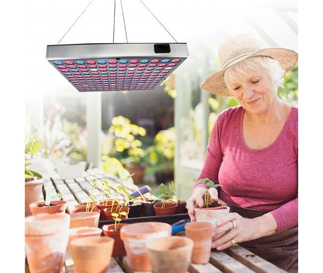 Lampa LED 15W Flippy, pentru cresterea plantelor in interior, material ABS, cu agatatoare, 25 x 25 cm, multicolor Lampa LED 15W Flippy, pentru cresterea plantelor in interior, material ABS, cu agatatoare, 25 x 25 cm, multicolor