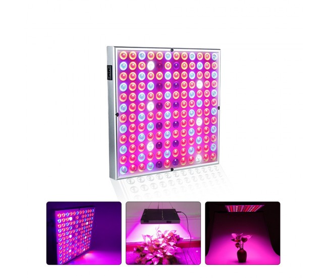 Lampa LED 45W Flippy, pentru cresterea plantelor in interior, 225 de leduri, 165 leduri rosii, 60 albastre, 30 x 30 cm, multicolor Lampa LED 45W Flippy, pentru cresterea plantelor in interior, 225 de leduri, 165 leduri rosii, 60 albastre, 30 x 30 cm, multicolor