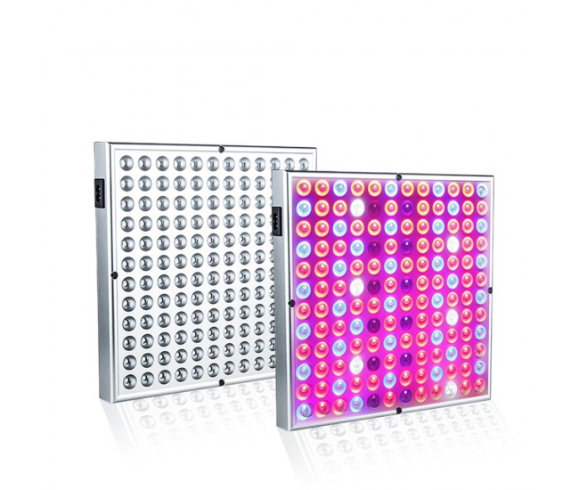 Lampa LED 45W Flippy, pentru cresterea plantelor in interior, 225 de leduri, 165 leduri rosii, 60 albastre, 30 x 30 cm, multicolor Lampa LED 45W Flippy, pentru cresterea plantelor in interior, 225 de leduri, 165 leduri rosii, 60 albastre, 30 x 30 cm, multicolor