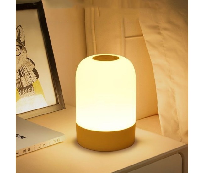 Lampa LED Reincarcabila, Flippy, Lumina in 3 culori albe + 16 Color, Lampa pentru Dormitor, Culori RGB, Lumina de Noapte in Camera Copiilor, 11 x 8 x 8 cm, Alb