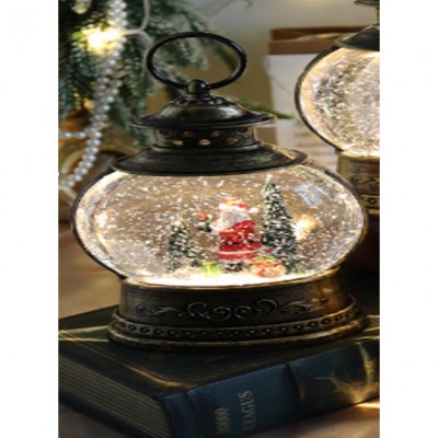 Lampa Neagra Tip Felinar, Alb Cald, Muzica, Cablu USB, 13x8x21cm