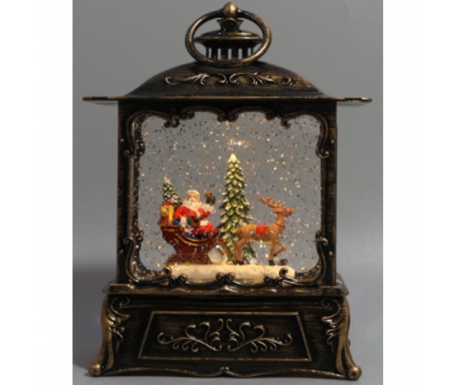 Lampa Neagra Tip Felinar, Alb Cald, Muzica, Cablu USB, 15x8.1x22.5cm