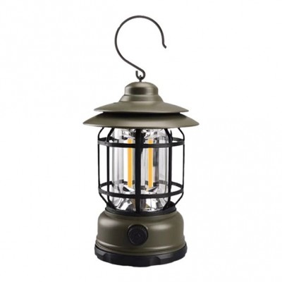 Lampa portabila camping, Felinar Vintage cu carlig, ABS, Iluminare 21 COB LED, Intensitate reglabila, 5W, Flippy, Verde Lampa portabila camping, Felinar Vintage cu carlig, ABS, Iluminare 21 COB LED, Intensitate reglabila, 5W, Flippy, Verde