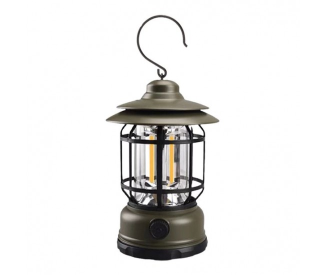 Lampa portabila camping, Felinar Vintage cu carlig, ABS, Iluminare 21 COB LED, Intensitate reglabila, 5W, Flippy, Verde Lampa portabila camping, Felinar Vintage cu carlig, ABS, Iluminare 21 COB LED, Intensitate reglabila, 5W, Flippy, Verde