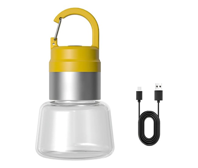 Lampa Portabila, Flippy, de Voiaj/Camping, Incarcare USB, IPX5, LED RGB, din ABS, 300 mAh, 10 x 5.5 x 5.5 cm, Galben Lampa Portabila, Flippy, de Voiaj/Camping, Incarcare USB, IPX5, LED RGB, din ABS, 300 mAh, 10 x 5.5 x 5.5 cm, Galben