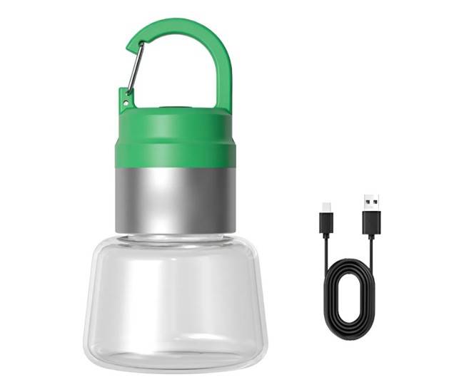 Lampa Portabila, Flippy, de Voiaj/Camping, Incarcare USB, IPX5, LED RGB, din ABS, 300 mAh, 10 x 5.5 x 5.5 cm, Verde Lampa Portabila, Flippy, de Voiaj/Camping, Incarcare USB, IPX5, LED RGB, din ABS, 300 mAh, 10 x 5.5 x 5.5 cm, Verde