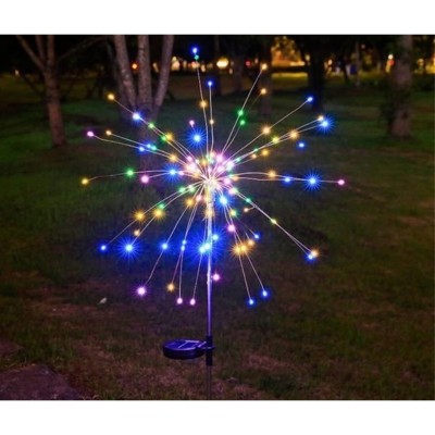 Lampa Solara, Flippy, Decor Gradina, Model Fireworks/Artificii, din Sarma de Cupru, 120 LED-uri, 55W, 90 cm, Multicolor