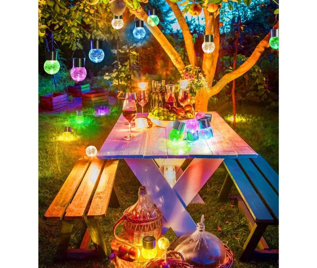 Lampa Solara Flippy, LED, Tip Candelabru Mic, Cu Bila Din Sticla Crapata, Exterioara, Impermeabila, Iluminare 6-12 H, Multicolor Lampa Solara Flippy, LED, Tip Candelabru Mic, Cu Bila Din Sticla Crapata, Exterioara, Impermeabila, Iluminare 6-12 H, Multicolor