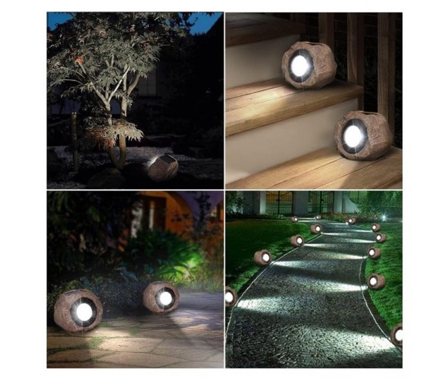 Lampa solara LED decorativa pentru gradina Flippy, imitatie piatra, lumina puternica 4 LED-uri, 12 x 15 cm, material ABS, baterie Ni-MH, 600 mAh, panou solar 2V, lumina alb rece, gri Lampa solara LED decorativa pentru gradina Flippy, imitatie piatra, lumina puternica 4 LED-uri, 12 x 15 cm, material ABS, baterie Ni-MH, 600 mAh, panou solar 2V, lumina alb rece, gri