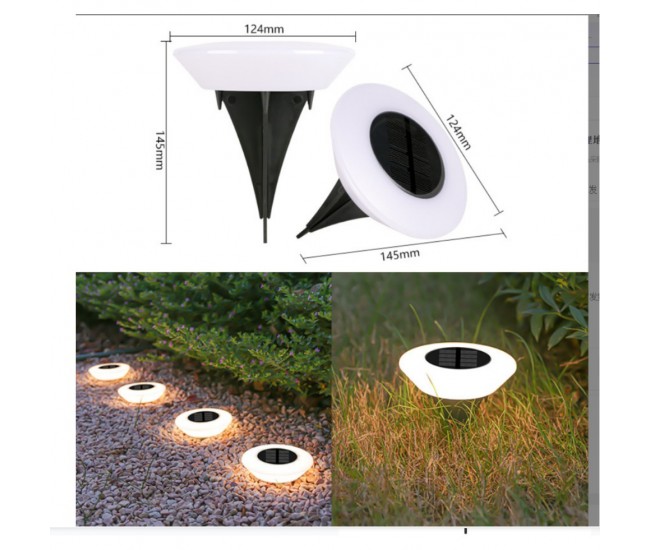 Lampa solara LED, sub forma de cerc, pentru gazon sau gradina, Rezistenta la apa, Flippy, Alb cald Lampa solara LED, sub forma de cerc, pentru gazon sau gradina, Rezistenta la apa, Flippy, Alb cald