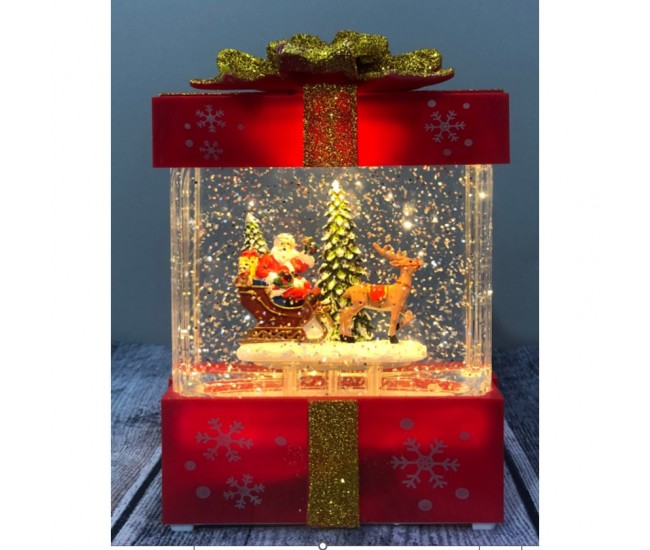 Lampa Tip Cutie de Cadou Rosie, Alb Cald, Muzica, Cablu USB, 13x9x19.8cm Lampa Tip Cutie de Cadou Rosie, Alb Cald, Muzica, Cablu USB, 13x9x19.8cm