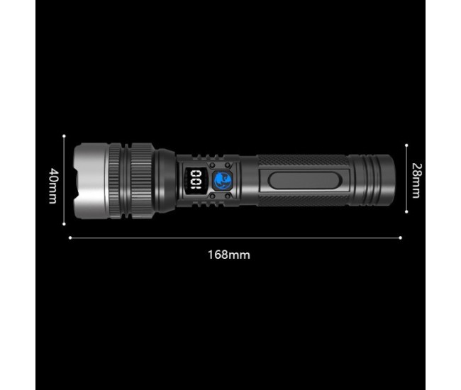 Lanterna LED Lumina Alba, Flippy, Lanterna cu Zoom Telescopic, Baterie externa, din Aluminiu + ABS, 1800 mAh, 17 x 4 x 3 cm, Negru Lanterna LED Lumina Alba, Flippy, Lanterna cu Zoom Telescopic, Baterie externa, din Aluminiu + ABS, 1800 mAh, 17 x 4 x 3 cm, Negru
