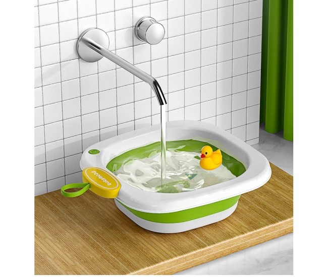 Lavoar Pliabil, Flippy, pentru Copii 1-8 Ani, Model Animat, din PP+TPE, 32x29x10 cm, Verde Lavoar Pliabil, Flippy, pentru Copii 1-8 Ani, Model Animat, din PP+TPE, 32x29x10 cm, Verde