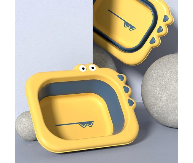 Lavoar Pliabil, Flippy, pentru Copii, din PP/TPE, Portabil, Model Crocodil, 30x24.5x9 cm, Galben/Albastru Lavoar Pliabil, Flippy, pentru Copii, din PP/TPE, Portabil, Model Crocodil, 30x24.5x9 cm, Galben/Albastru