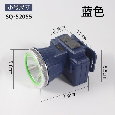 LED Headlamp Outdoor Fishing Head-mounted Searchlight USB Rechargeable Mountaineering Camping Waterproof Mining Lamp - Color: 52 Heads Blue