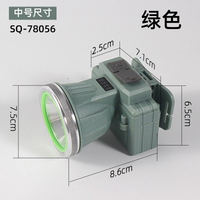 LED Headlamp Outdoor Fishing Head-mounted Searchlight USB Rechargeable Mountaineering Camping Waterproof Mining Lamp - Color: 78 Green