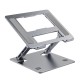 Stand Laptop si Tableta, Flippy, Suport Laptop Ergonomic, Pliabil, Ajustabil pe Inaltime, Portabil, Anti Alunecare, 27.7 x 27.7 x 5 cm, Gri Inchis 