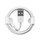 Cablu de Date pentru Telefon, Flippy, port USB-A Compatibil cu iPhone cu porturi de tip Lightning, pentru Incarcare Rapida, Lungime 2M, Alb