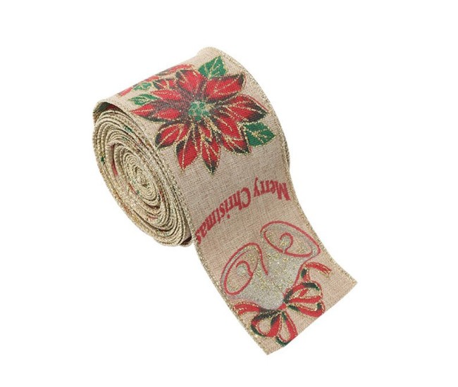 Panglica Decorativa pentru Craciun, Flippy, Ornament pentru Brad de Craciun, Pretreceri, Panglica cu Design Floare Rosie si Merry Christmas, 200 x 6.3 cm, Khaki Panglica Decorativa pentru Craciun, Flippy, Ornament pentru Brad de Craciun, Pretreceri, Panglica cu Design Floare Rosie si Merry Christmas, 200 x 6.3 cm, Khaki