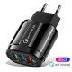 Incarcator Rapid QC3.0, Flippy, 3 Porturi USB, 2.1A, 18W, din ABS, Protectie Supraincalzire, Gama Macarons, Negru Incarcator Rapid QC3.0, Flippy, 3 Porturi USB, 2.1A, 18W, din ABS, Protectie Supraincalzire, Gama Macarons, Negru