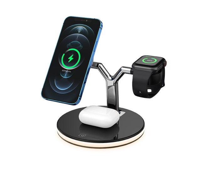 Statie de Incarcare 3 in 1, Flippy, Incarcator MagSafe Wireles Charger, Compatibil cu Apple iPhone, iWatch, AirPods, New Design, Max 25W, 14 x 14 x 10 cm, Negru Statie de Incarcare 3 in 1, Flippy, Incarcator MagSafe Wireles Charger, Compatibil cu Apple iPhone, iWatch, AirPods, New Design, Max 25W, 14 x 14 x 10 cm, Negru