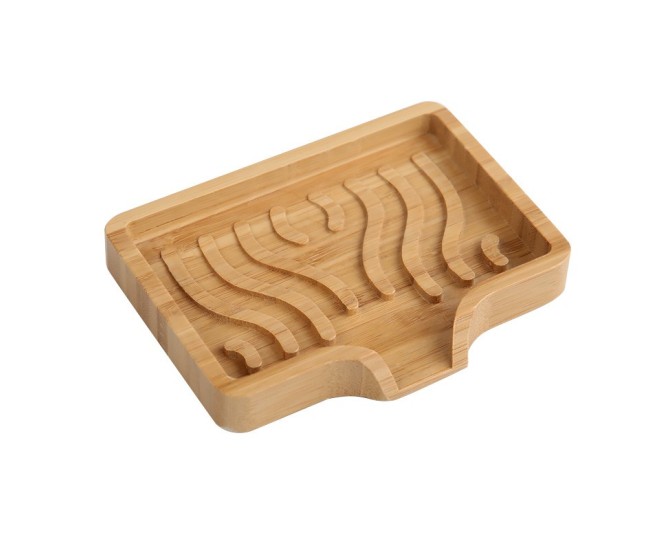 Savoniera din Lemn, Flippy, Sistem de Scurgere a Apei, 12.8 x 1.6 x 9.8 cm, Natur Savoniera din Lemn, Flippy, Sistem de Scurgere a Apei, 12.8 x 1.6 x 9.8 cm, Natur