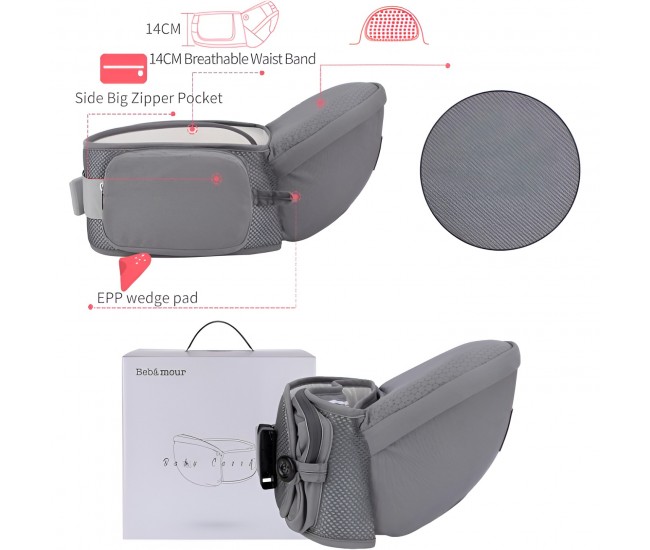 Marsupiu Ergonomic 3in1, Flippy, pentru Bebelusi si Copii, 0-36 Luni, Bretele Reglabile pentru Umar si Sold, Inchidere Catarama, 125x25x14 cm, Gri Marsupiu Ergonomic 3in1, Flippy, pentru Bebelusi si Copii, 0-36 Luni, Bretele Reglabile pentru Umar si Sold, Inchidere Catarama, 125x25x14 cm, Gri