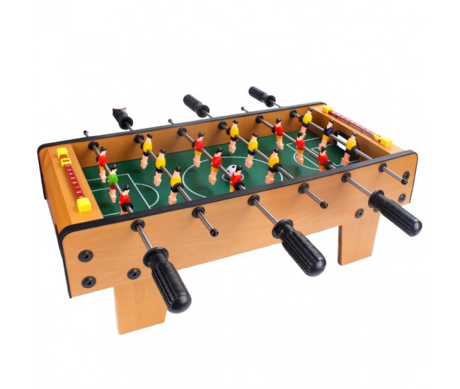 Masa de fotbal cu teren si 18 jucatori Flippy, 6 manere, cu tablou pentru scor, din metal, lemn si ABS, 50 x 25 x 18 cm, cu picioare, pentru copii/adulti Masa de fotbal cu teren si 18 jucatori Flippy, 6 manere, cu tablou pentru scor, din metal, lemn si ABS, 50 x 25 x 18 cm, cu picioare, pentru copii/adulti