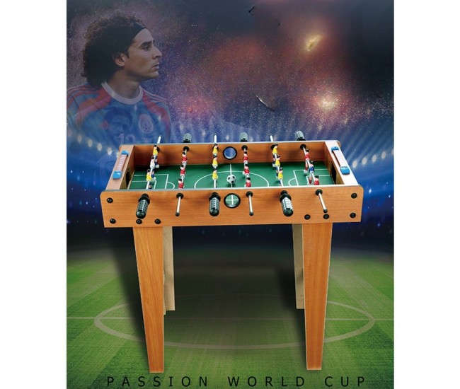 Masa de fotbal cu teren si 18 jucatori Flippy, cu tablou pentru scor, din metal, lemn si ABS, cu Picioare, 69 x 34 x 65 cm, pentru copii si adulti Masa de fotbal cu teren si 18 jucatori Flippy, cu tablou pentru scor, din metal, lemn si ABS, cu Picioare, 69 x 34 x 65 cm, pentru copii si adulti