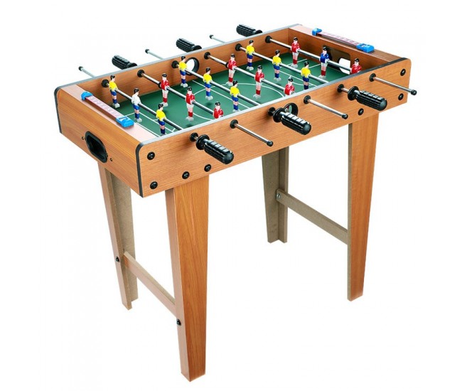 Masa de fotbal cu teren si 18 jucatori Flippy, cu tablou pentru scor, din metal, lemn si ABS, cu Picioare, 69 x 34 x 65 cm, pentru copii si adulti Masa de fotbal cu teren si 18 jucatori Flippy, cu tablou pentru scor, din metal, lemn si ABS, cu Picioare, 69 x 34 x 65 cm, pentru copii si adulti