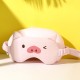Masca de dormit, Flippy, 2 in 1, cu Tetiera, din Particule de Spuma si Bumbac, Model Porc, Roz