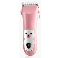 Masina De Tuns Bebelusi si Copii, Flippy, Display Digital, Lame Cermice si Inox, Fara Fir, Functie Anti Taiere, Silentios, 50 W, Rezistent la Apa, 2 Accesorii, Incarcator USB, Model Ursulet, Roz