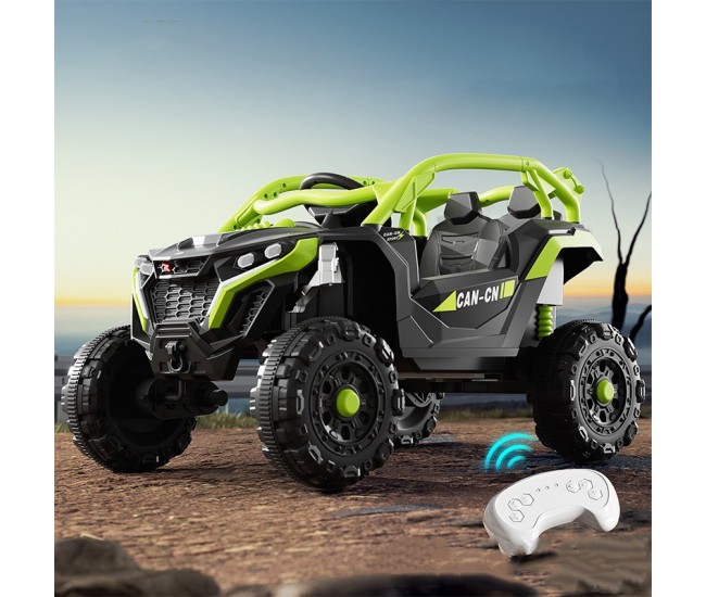 Masina Electrica pentru Copii, Flippy, Tip Buggy/UTV Off-Road Dual Drive, Conectare Bluetooth, Telecomanda, Lumina Intermitenta si Muzica, Baterie 380*2, 6V 7Ah, 97 x 62 x 58 cm, Verde Negru Masina Electrica pentru Copii, Flippy, Tip Buggy/UTV Off-Road Dual Drive, Conectare Bluetooth, Telecomanda, Lumina Intermitenta si Muzica, Baterie 380*2, 6V 7Ah, 97 x 62 x 58 cm, Verde Negru
