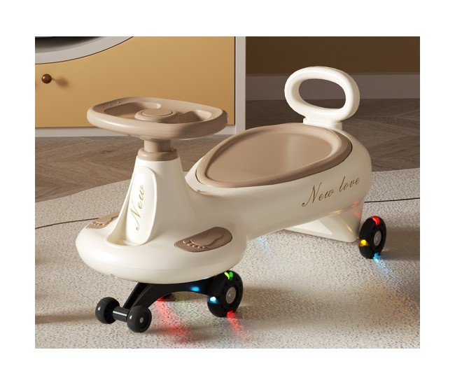 Masinuta, Flippy, 1-8 Ani, Rotire 360 Grade, Anti-rasturnare, Roti Silentioase, Impingere, Bluetooth, 66 x 32 x 37 cm, Bej