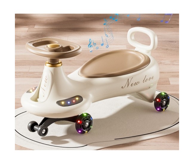 Masinuta, Flippy, 1-8 Ani, Rotire 360 Grade, Anti-rasturnare, Roti Silentioase, Impingere, Bluetooth, 66 x 32 x 37 cm, Bej