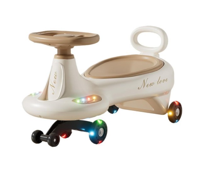 Masinuta, Flippy, 1-8 Ani, Rotire 360 Grade, Anti-rasturnare, Roti Silentioase, Impingere, Bluetooth, 66 x 32 x 37 cm, Bej
