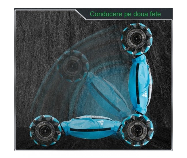 Masinuta pentru Copii, Flippy, Control Telecomanda 2.4G + Telecomanda Gestuala, Lumini si Muzica, Albastru Masinuta pentru Copii, Flippy, Control Telecomanda 2.4G + Telecomanda Gestuala, Lumini si Muzica, Albastru