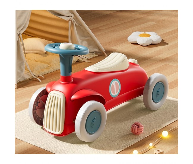 Masinuta Ride-On Flippy, cu Sistem Anti-Rasturnare, Claxon pe Volan, 1-6 Ani, 60 x 28 x 34 cm, Rosu-Crem Masinuta Ride-On Flippy, cu Sistem Anti-Rasturnare, Claxon pe Volan, 1-6 Ani, 60 x 28 x 34 cm, Rosu-Crem