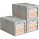 Cutie de Depozitare, Flippy, 31L, din In si Bumbac, Pliabila, Cadru din Otel, 45 x 30 x 23 cm, Albastru Fumuriu Cutie de Depozitare, Flippy, 31L, din In si Bumbac, Pliabila, Cadru din Otel, 45 x 30 x 23 cm, Albastru Fumuriu