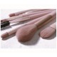 Mini Set Portabil 8 Pensule pentru Machiaj Flippy, Super Soft, Makeup Profesional/Incepatori, Maner Ergonomic, Gentuta Depozitare Inclusa, Maro
