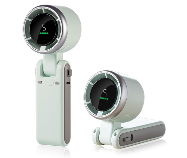 Mini Ventilator Portabil, Flippy, 5 Trepte de Viteza, Afisaj Digital, Incarcare USB, 5V, 2A, 5.95 x 5.2 x 17.2 cm, Verde Mini Ventilator Portabil, Flippy, 5 Trepte de Viteza, Afisaj Digital, Incarcare USB, 5V, 2A, 5.95 x 5.2 x 17.2 cm, Verde