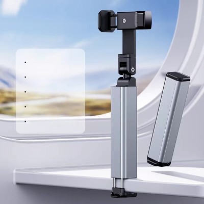 Suport pentru Telefon Mobil, Flippy, pentru Calatorie, Pliabil, Portabil, Rotativ, Telescopic, Negru/Gri